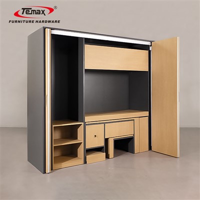 TEMAX 숨겨진 옷장 접이식 회전 도어 하드웨어 시스템 M73G